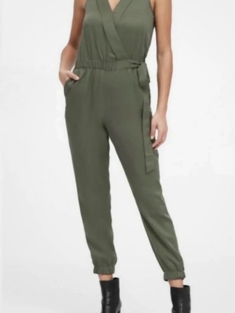 BANANA REPUBLIC Tencel Utility Jogger Jumpsuit Army Green Size 00
